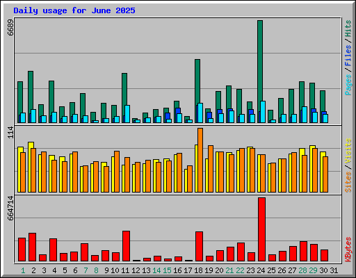 Daily usage for June 2025