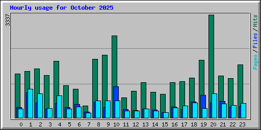 Hourly usage for October 2025